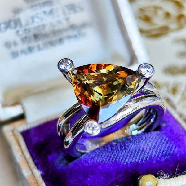 【大粒 5.33ct】天然アンダリュサイト 天然ダイヤモンド リング