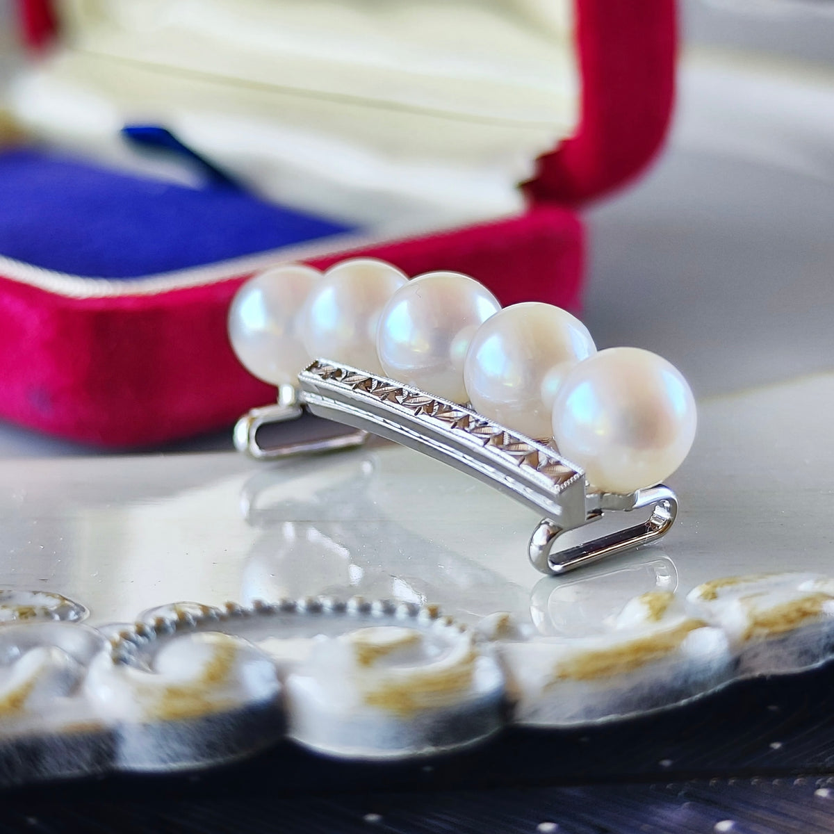 [Vintage MIKIMOTO] MIKIMOTO Akoya Pearl 14K Gold Obi Ornament