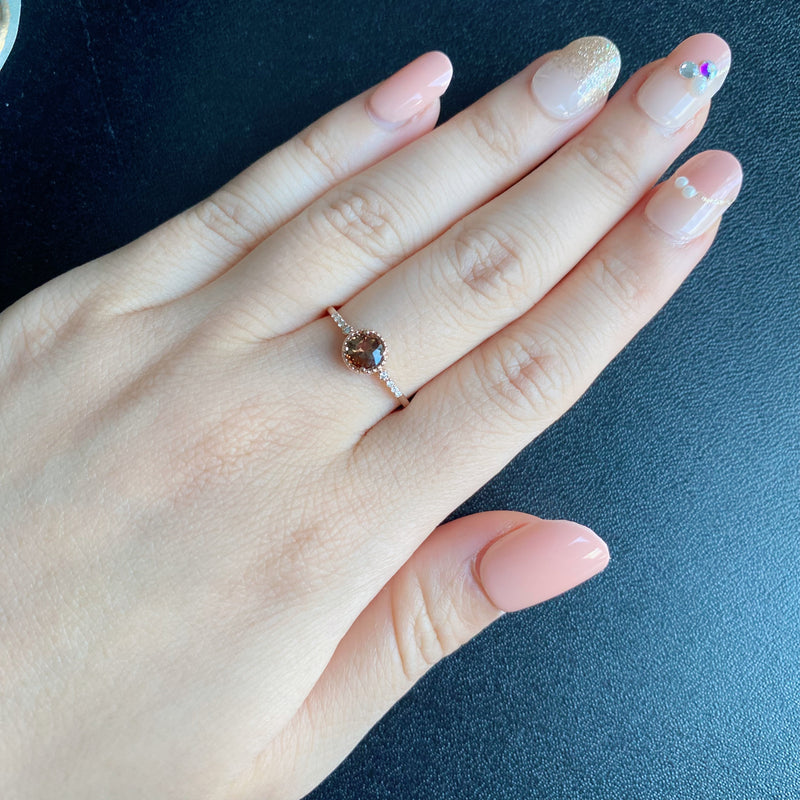 天然アンダリュサイト 天然ダイヤモンド リング