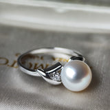 MIKIMOTO ミキモト あこや真珠 天然ダイヤモンドリング