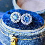 【カンチャナブリ産】天然サファイア 天然ダイヤモンド ピアス