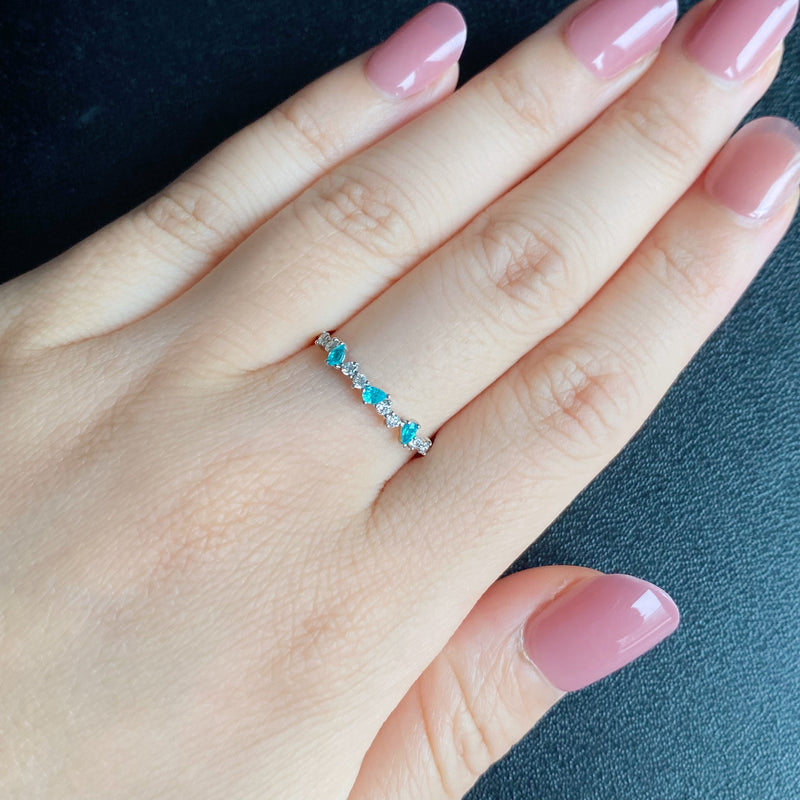 天然パライバトルマリン 天然ダイヤモンド リング