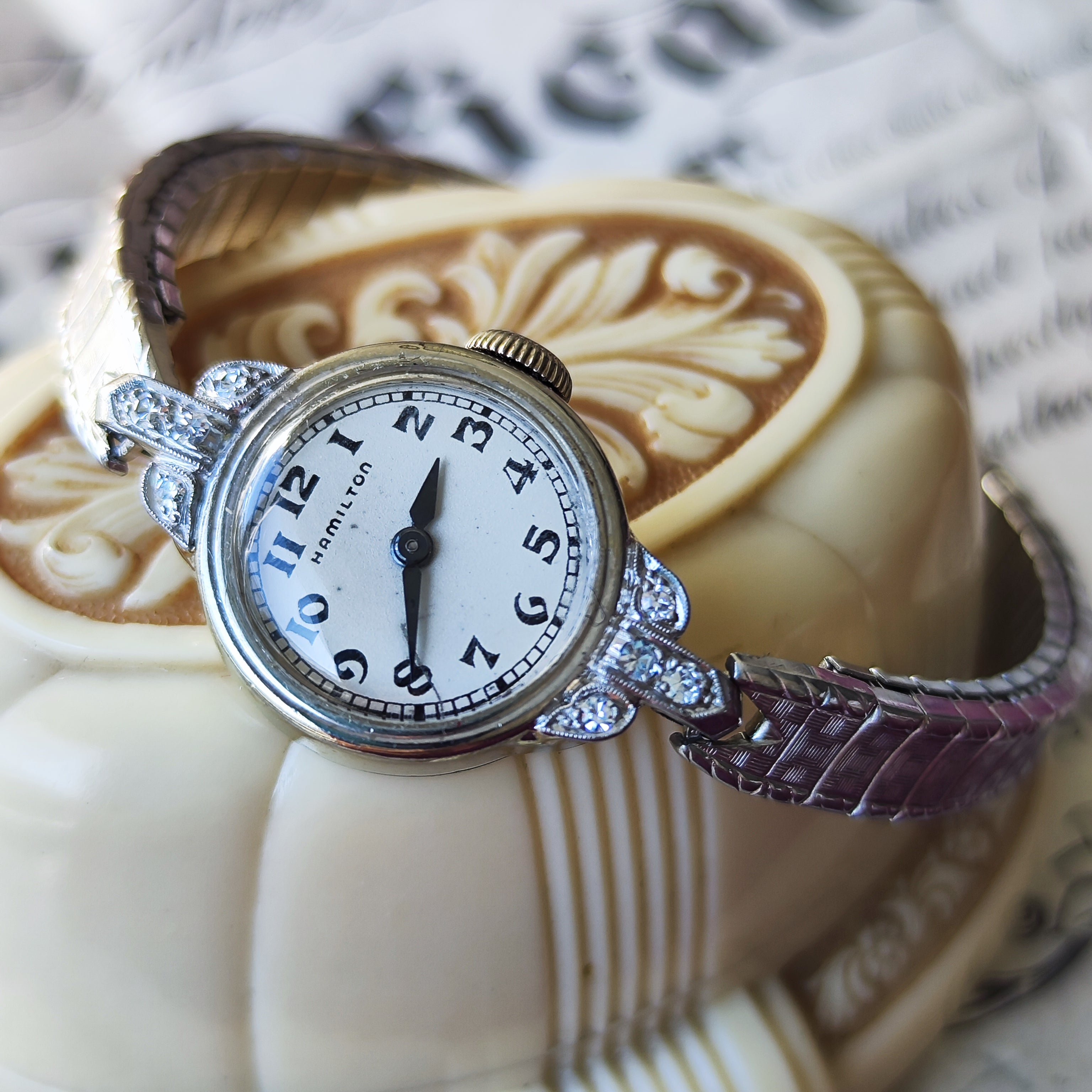 【OH済み】HAMILTON ハミルトン 1950年代 ダイヤモンド 手巻き腕時計