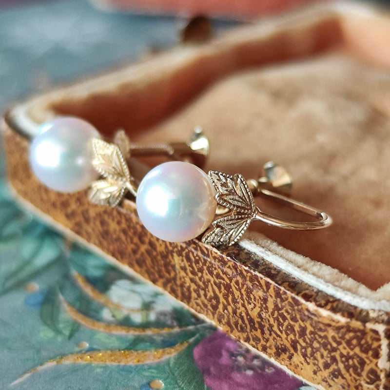 MIKIMOTO ミキモト あこや真珠 ヴィンテージイヤリング 14金