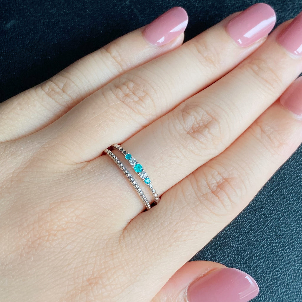 天然パライバトルマリン 天然ダイヤモンド リング