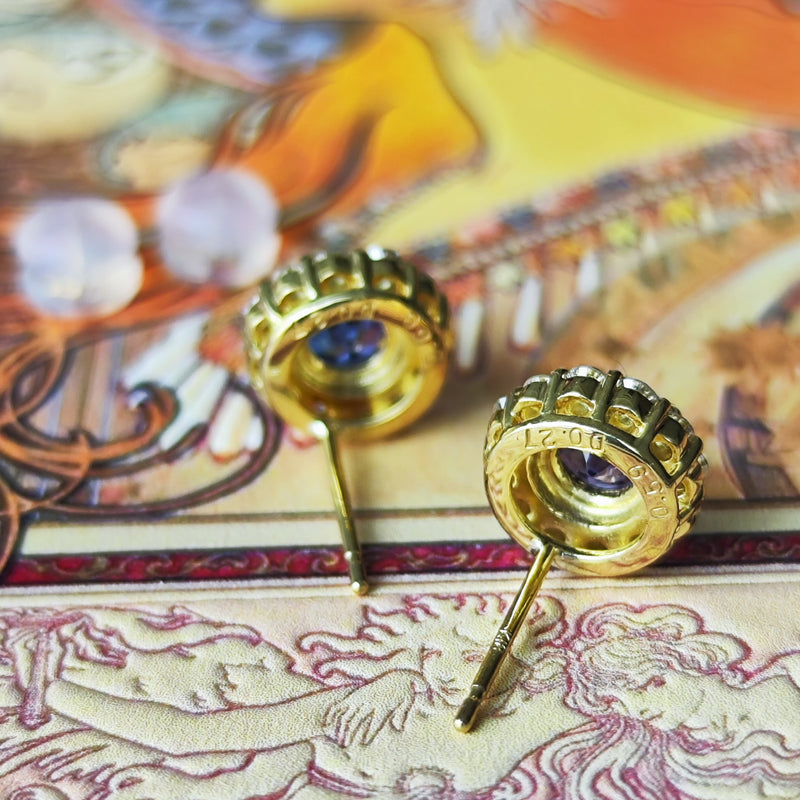 天然タンザナイト 天然ダイヤモンド 18金ピアス