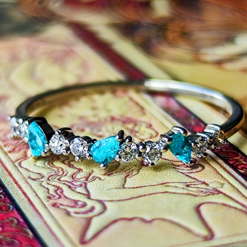 天然パライバトルマリン 天然ダイヤモンド リング