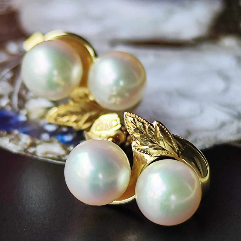 【オールドミキモト 】MIKIMOTO ミキモト あこや真珠 14金 ピアス
