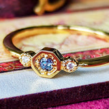 天然アレキサンドライト 天然ダイヤモンド リング