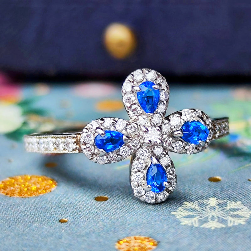 天然アウイナイト 天然ダイヤモンド プラチナリング