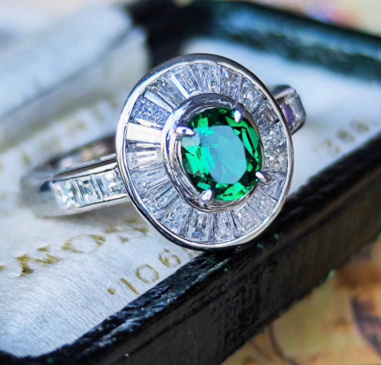 【ノンオイル ザンビア産】天然エメラルド 天然ダイヤモンド GIA プラチナリング