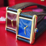 【OH済み】Cartier カルティエ マストタンク ラピスラズリ文字盤 手巻き腕時計