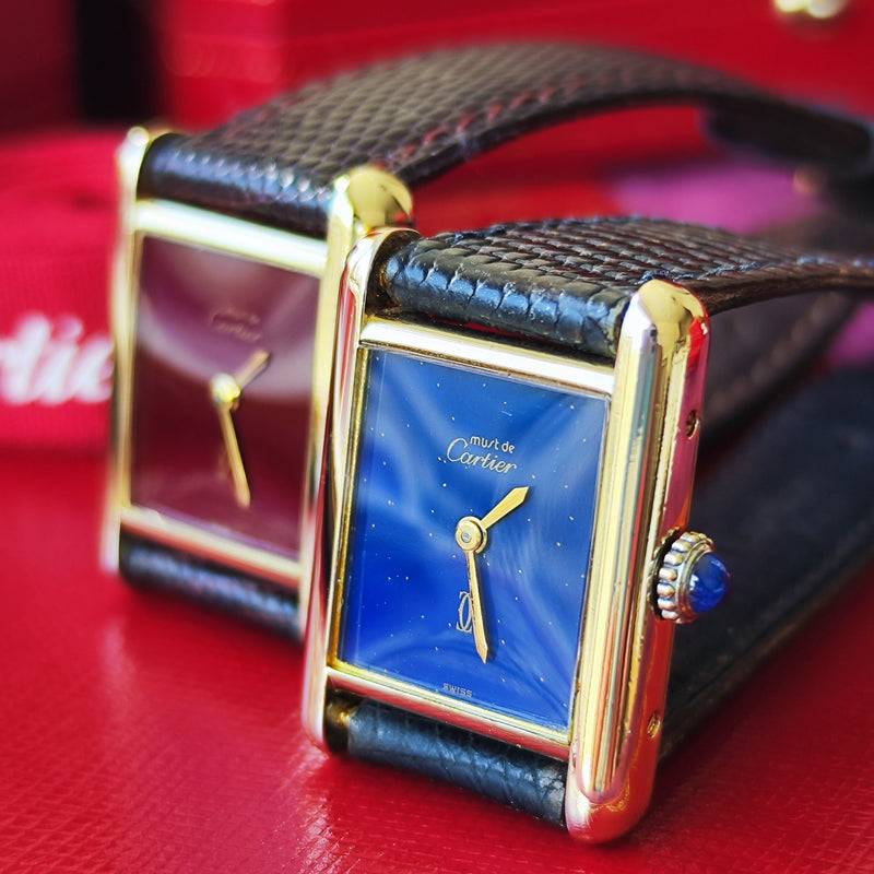 【OH済み】Cartier カルティエ マストタンク ラピスラズリ文字盤 手巻き腕時計