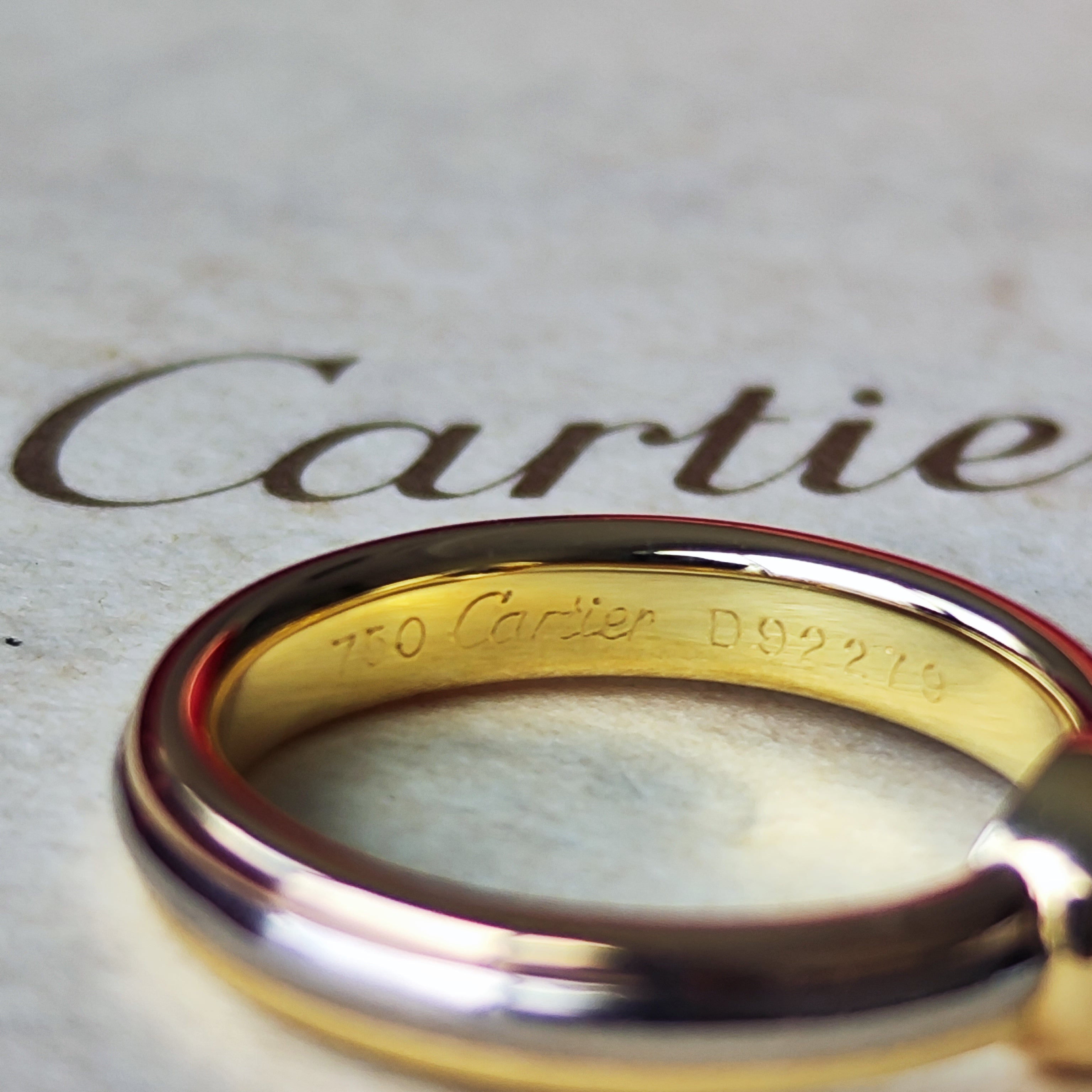 Vintage Cartier】カルティエ モノストーン サファイア 18金スリー