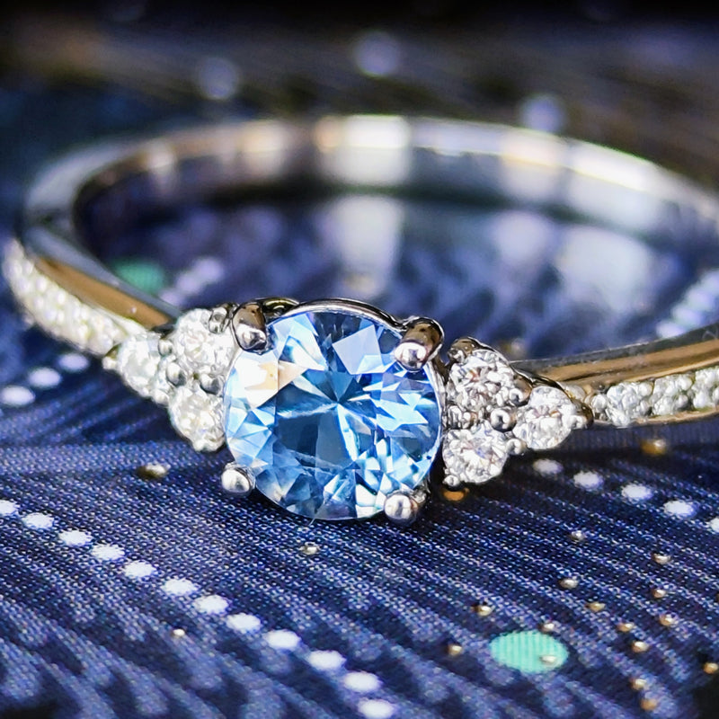 【カンチャナブリ産】天然サファイア 天然ダイヤモンド リング