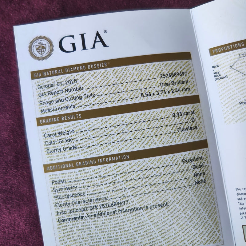 【最高級品質】天然ダイヤモンド0.33ct フローレス Dカラー GIA