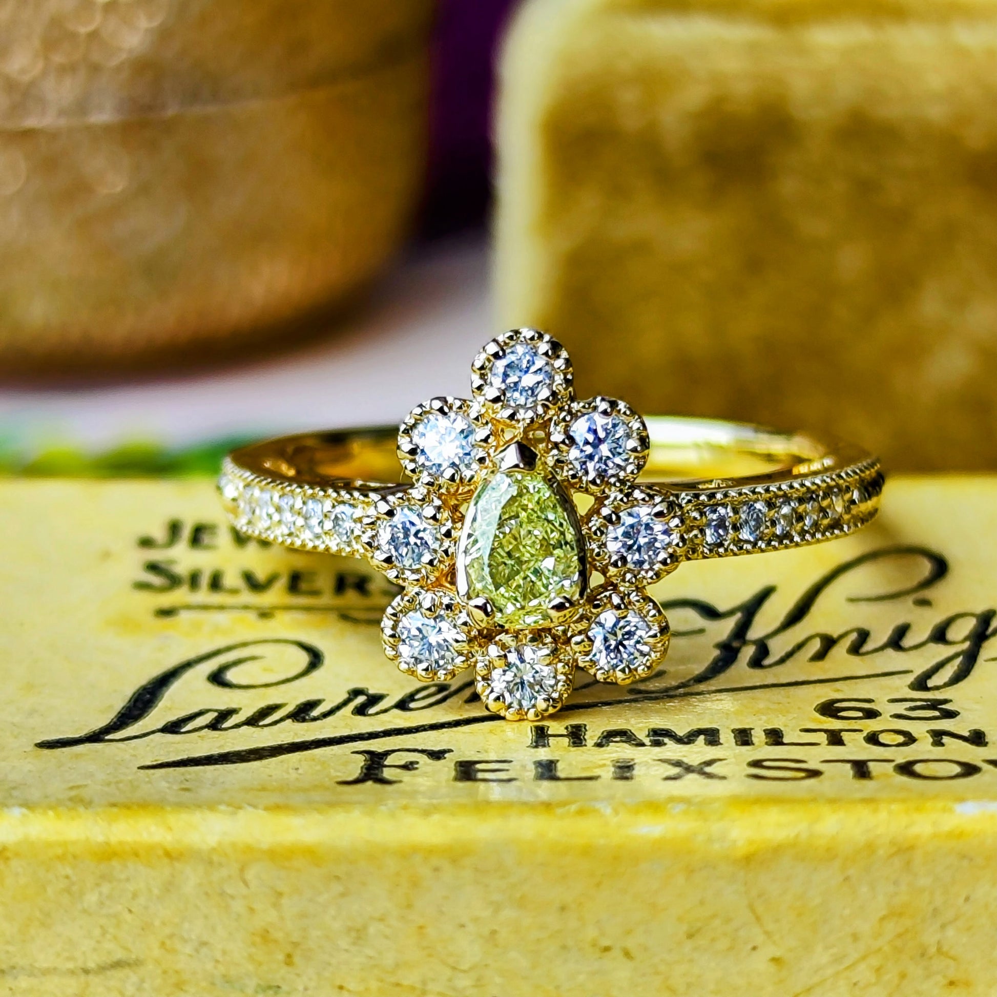 【イエローダイヤ】FANCY INTENSE YELLOW 0.262ct SI1 18金リング