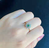 【イギリスアンティーク】天然エメラルド 天然ダイヤモンド