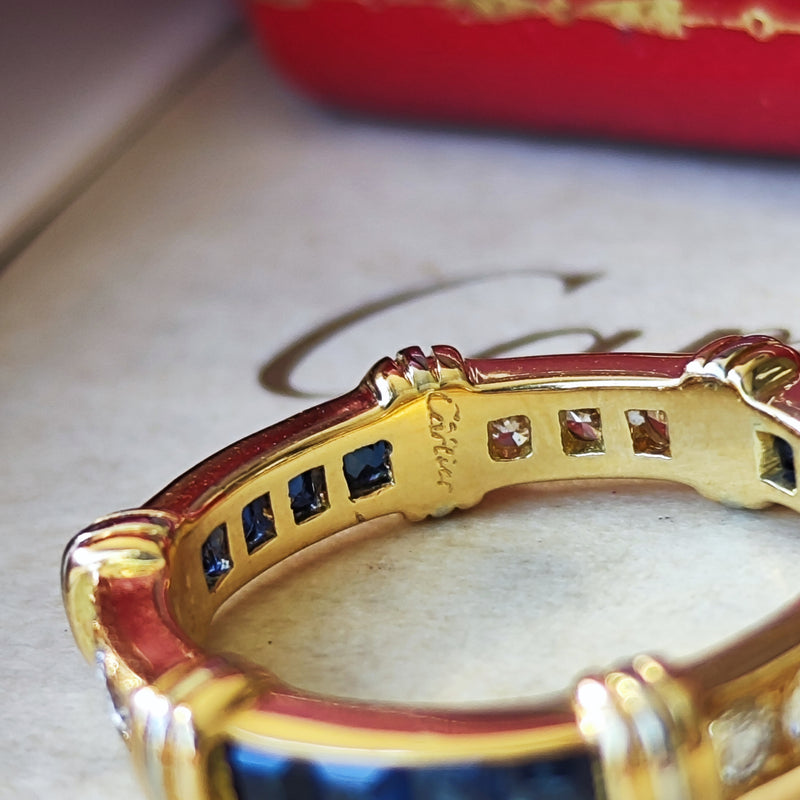 【Vintage Cartier】カルティエ コンテッサ サファイア ダイヤモンド フル リング