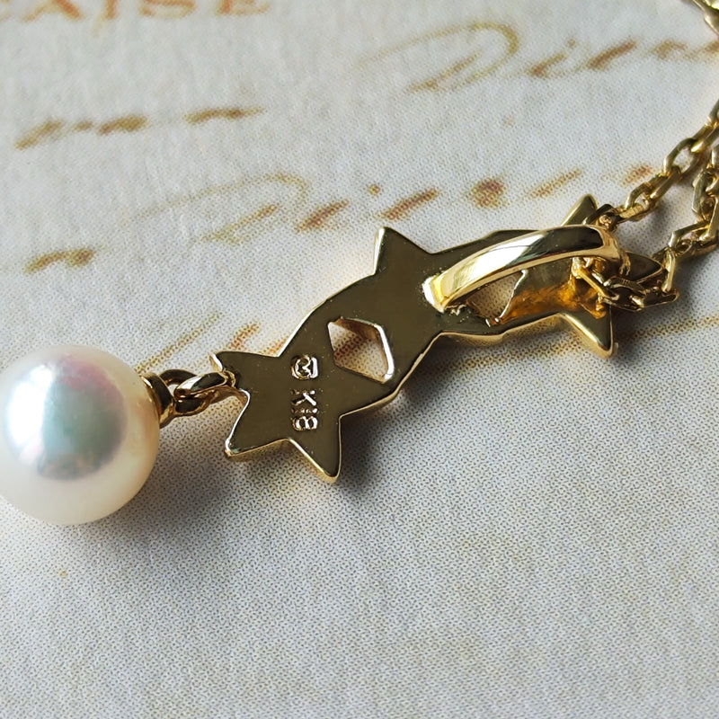 MIKIMOTO ミキモト あこや真珠 星のモチーフ ネックレス