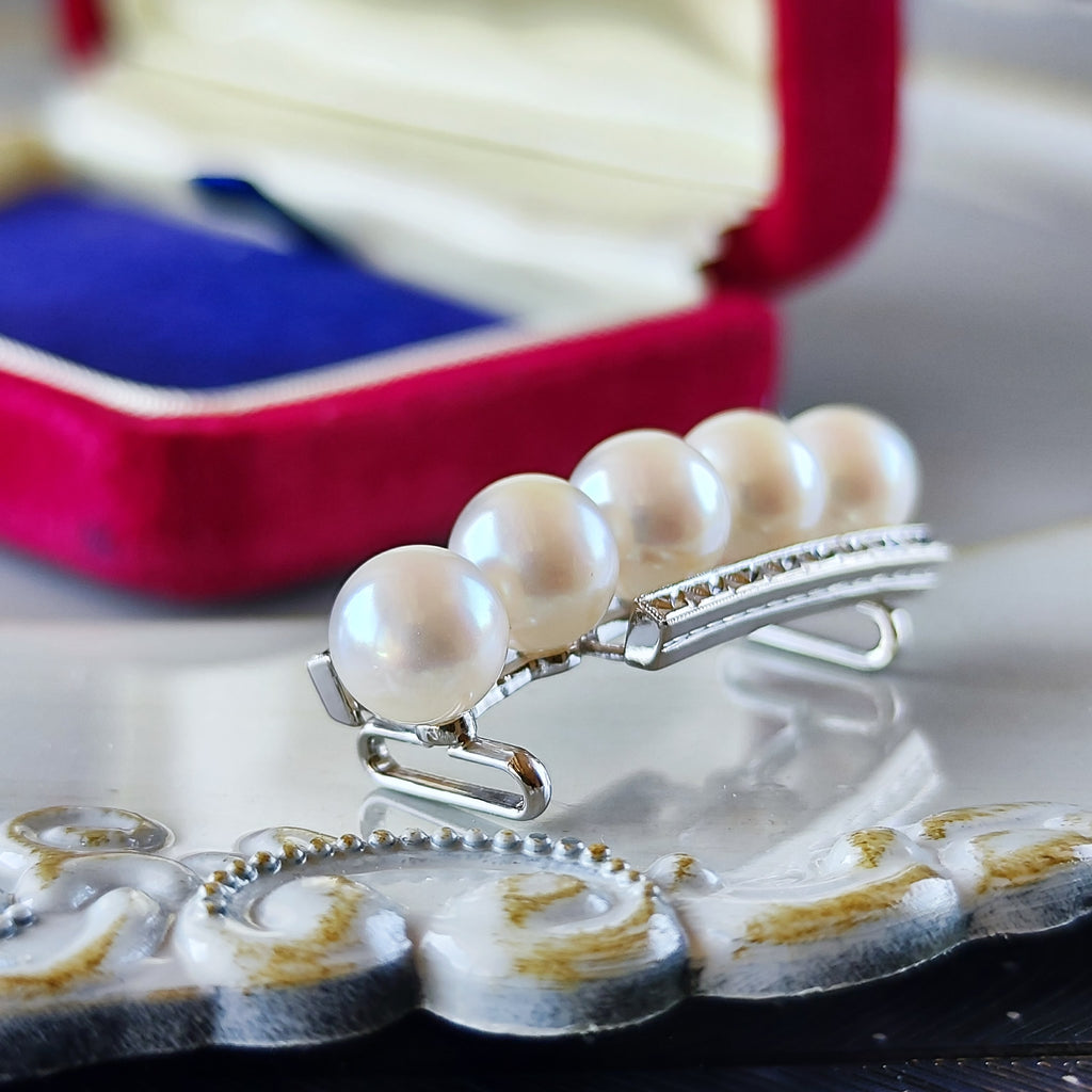 【オールドミキモト 】MIKIMOTO ミキモト あこや真珠 14金 帯留