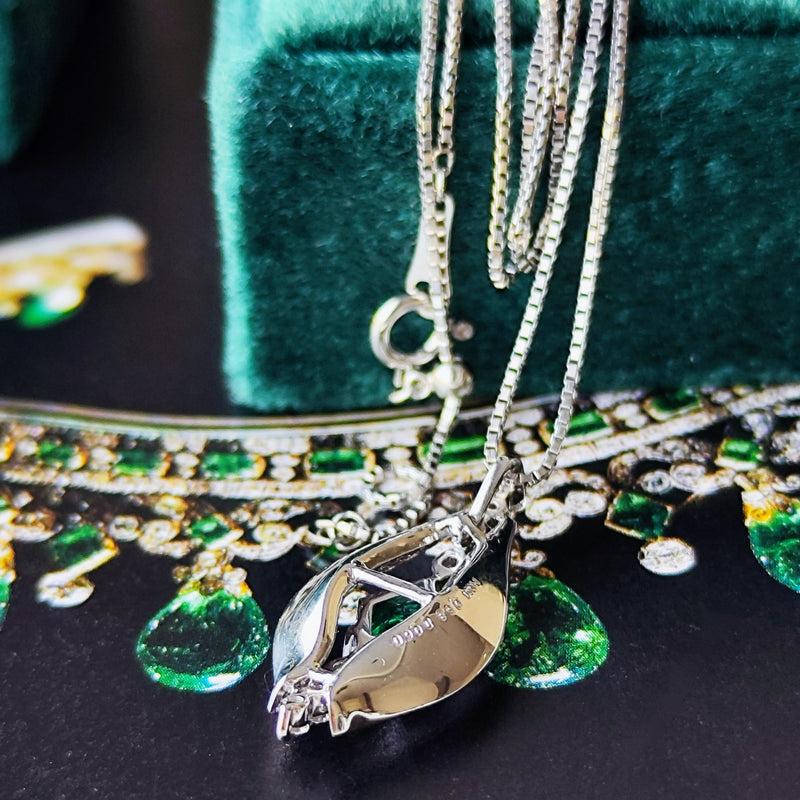 【ロシア産 ノンオイル】天然エメラルド 天然ダイヤモンド ネックレス GIA
