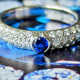 MIKIMOTO ミキモト 天然サファイア 天然ダイヤモンド パヴェリング