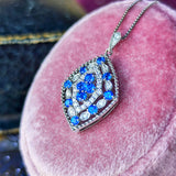 天然アウイナイト 天然ダイヤモンド ネックレス