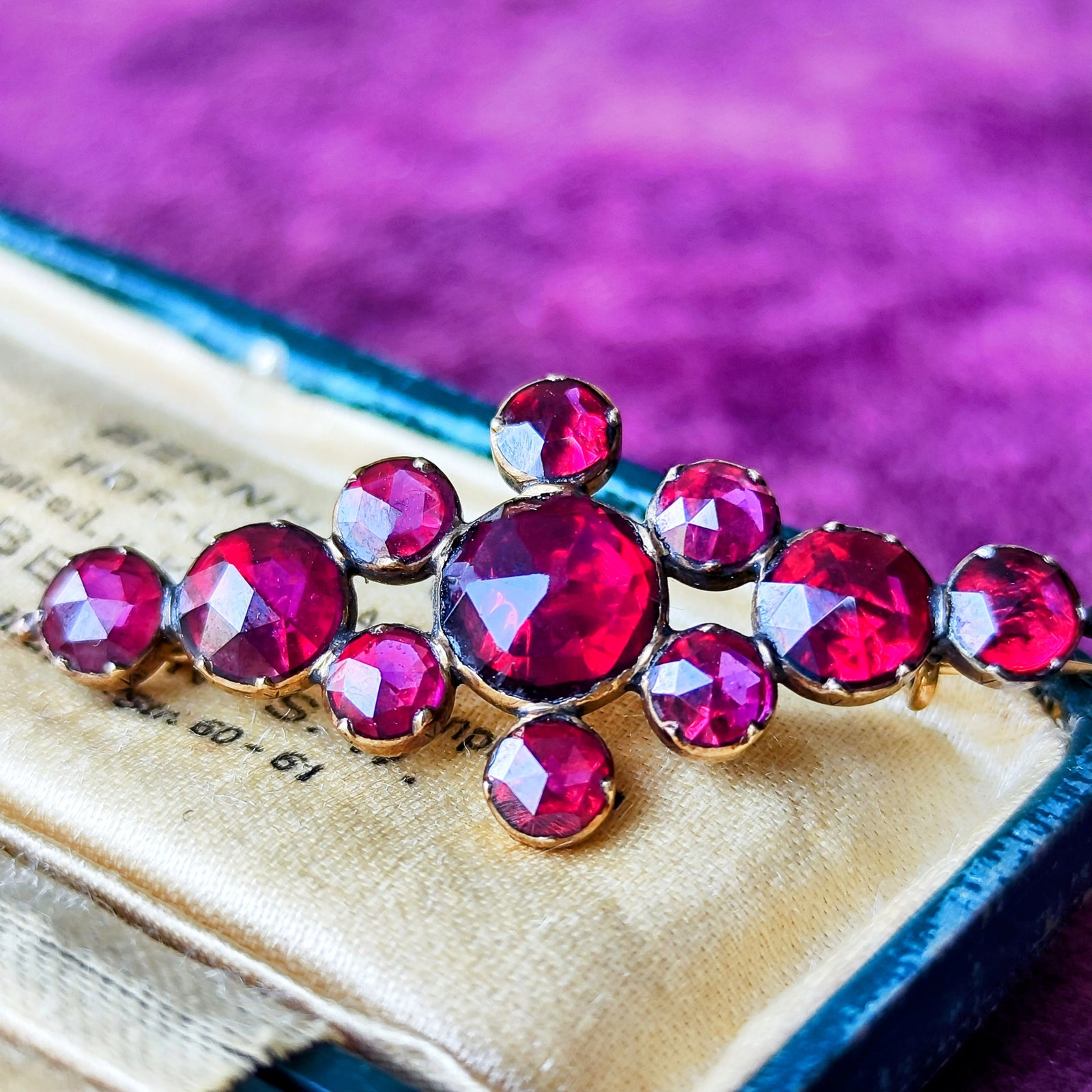 幻の宝石】ペルピニャンガーネット フランスアンティーク ブローチ