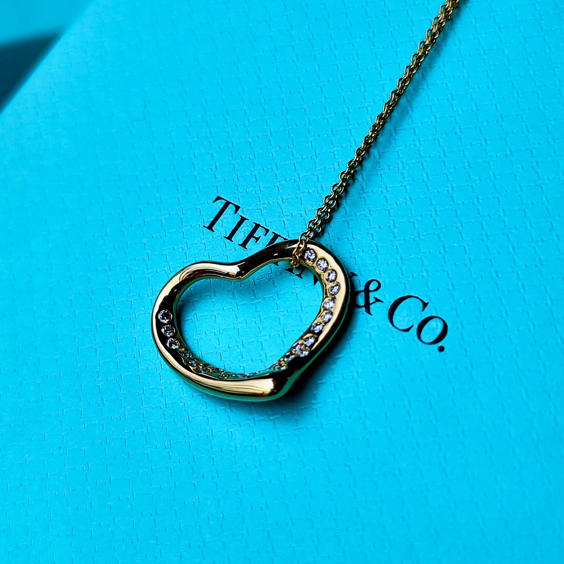 TIFFANY &Co ティファニー オープンハート ダイヤモンド １８金YG ネックレス