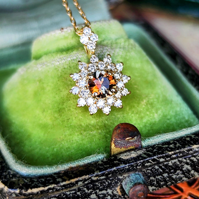 天然アンダリュサイト 天然ダイヤモンド ネックレス