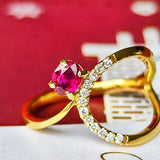 【非加熱 ピジョンブラッド】天然ルビー 天然ダイヤモンド リング