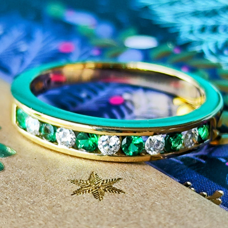 【オールドティファニー】TIFFANY＆Co. ティファニー エメラルド ダイヤモンド ヴィンテージリング