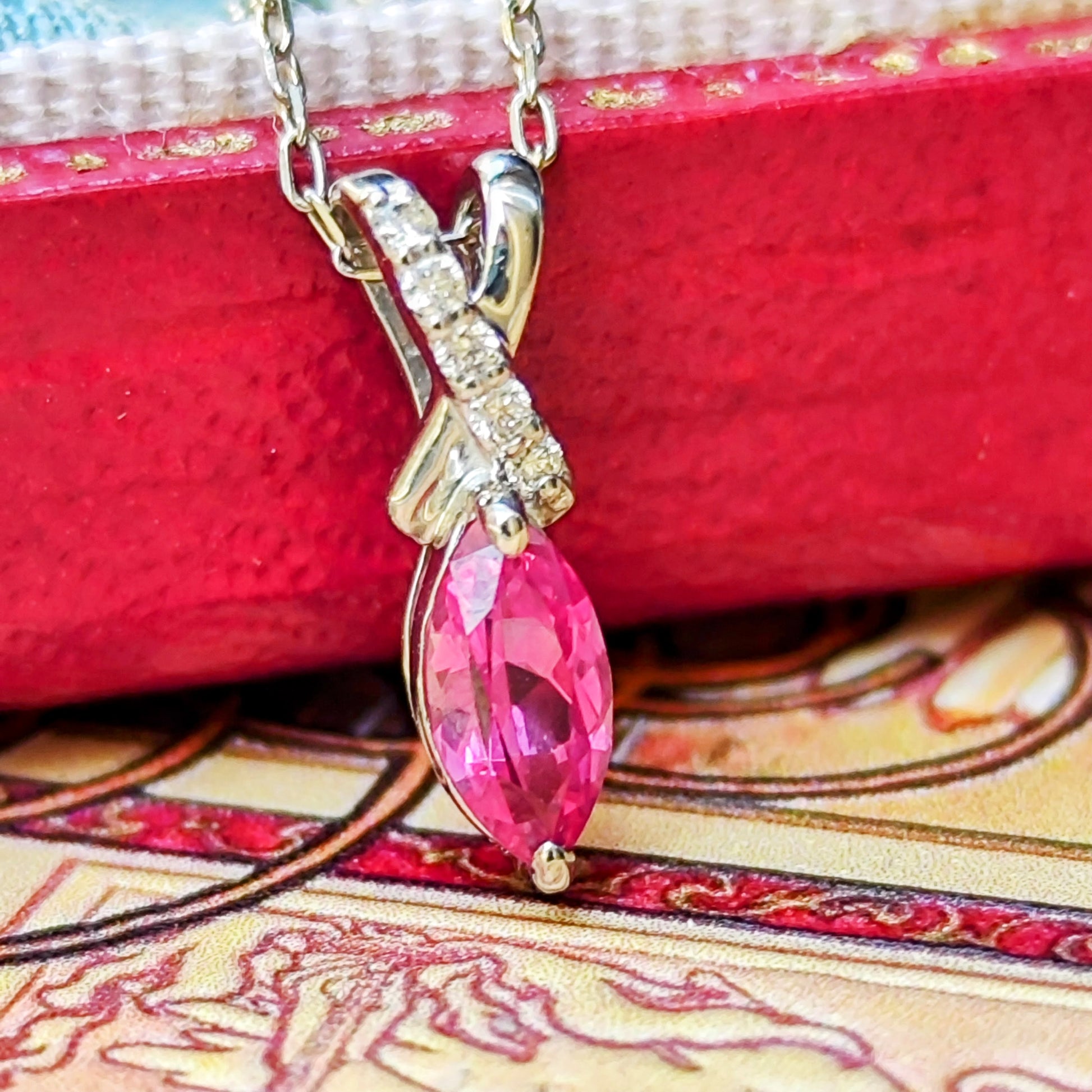 【お値下げ】天然ウィンザーサファイア 天然ダイヤモンド ネックレス