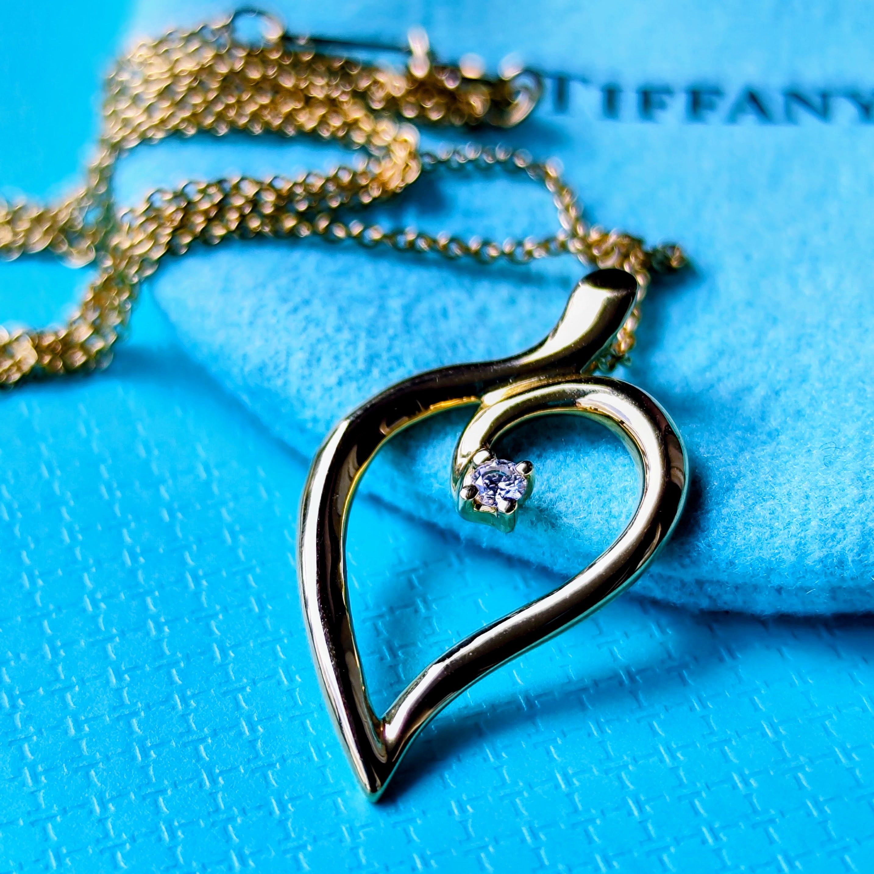 みぃさま専用♡ハートリーフ18金ネックレス　ダイヤモンド付き　長さ調節可能 TIFFANY &Co ティファニー リーフハート ダイヤモンド ネックレス 18金