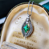 【ロシア産 ノンオイル】天然エメラルド 天然ダイヤモンド ネックレス GIA