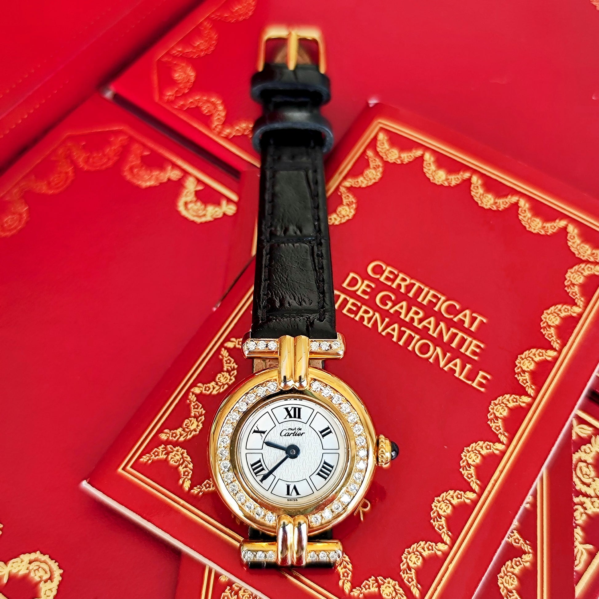 Cartier カルティエ マストコリゼ ダイヤモンドベゼル クォーツ腕時計