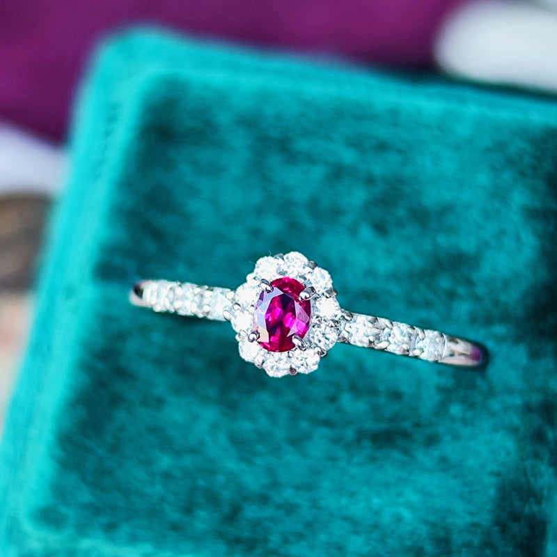 【非加熱 ピジョンブラッド】天然ルビー 天然ダイヤモンド リング