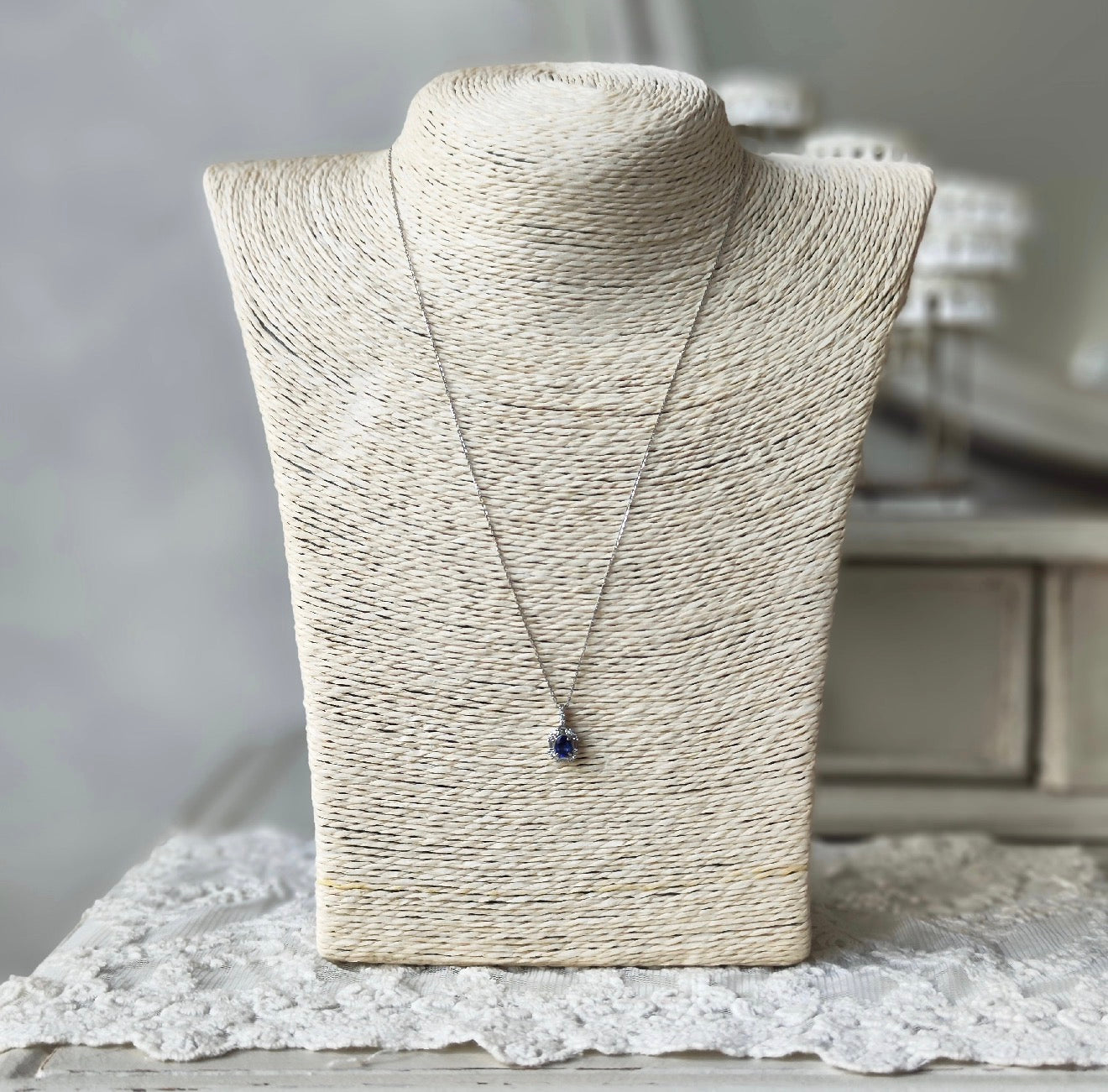 【お値下げ】天然サファイア 天然ダイヤモンド ネックレス