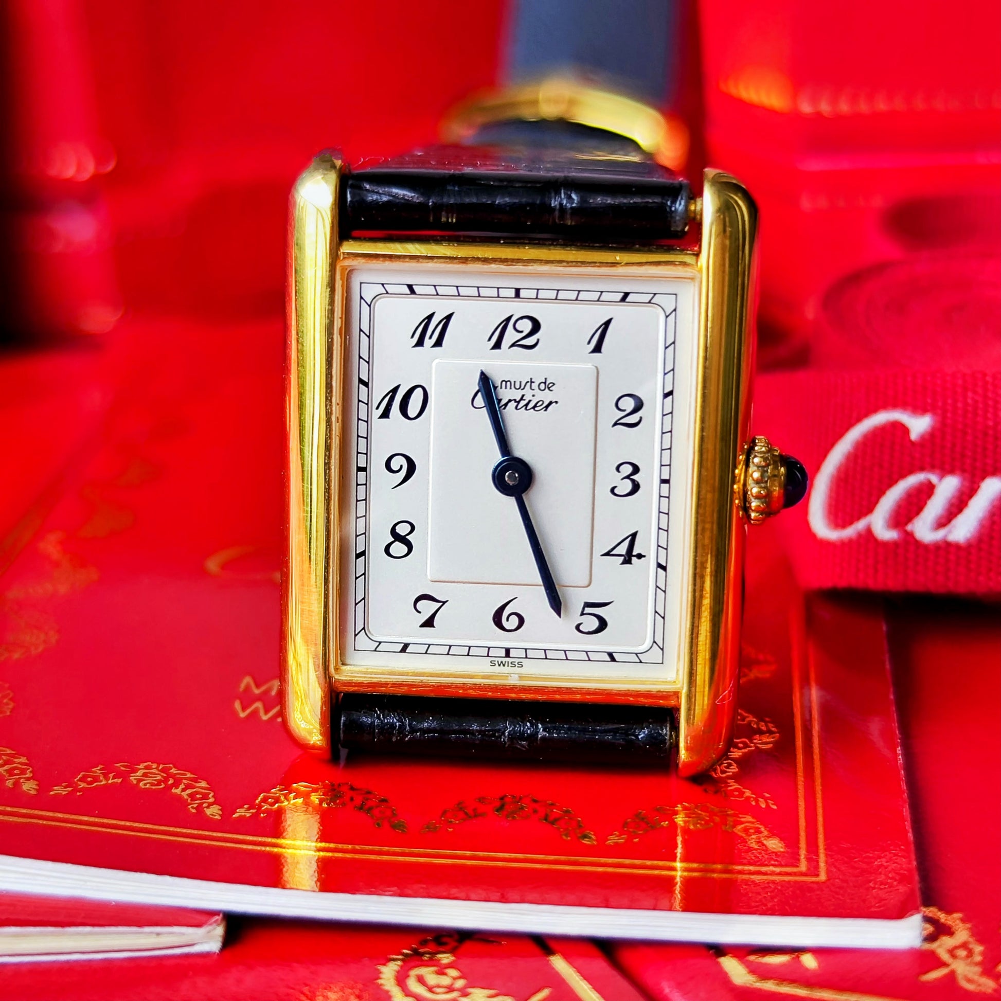 【OH済み】Cartier カルティエ マストタンク LMトアラビア文字盤 クォーツ腕時計