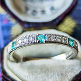 天然パライバトルマリン 天然ダイヤモンド プラチナリング