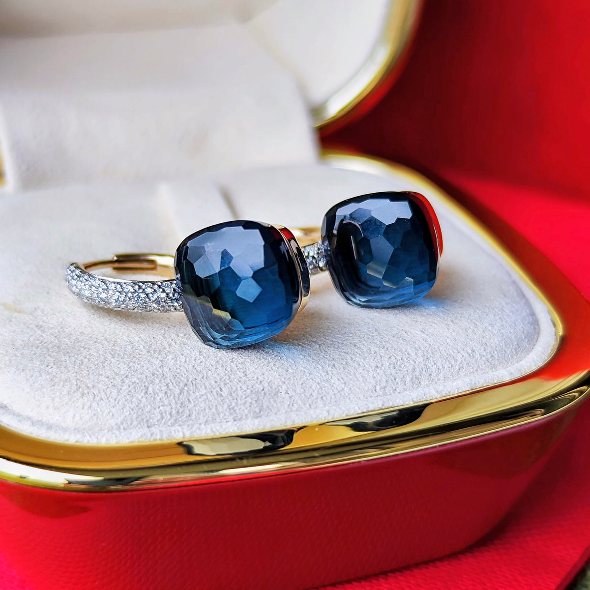 Pomellato ポメラートヌード ブルートパーズ ダイヤモンド ピアス