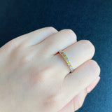 天然イエローサファイア プリンセスカット 天然ダイヤモンド リング