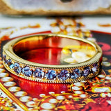 天然アレキサンドライト ダイヤカット ハーフエタニティリング 18金