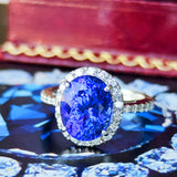 【大粒 4.22ct】天然タンザナイト 天然ダイヤモンド リング