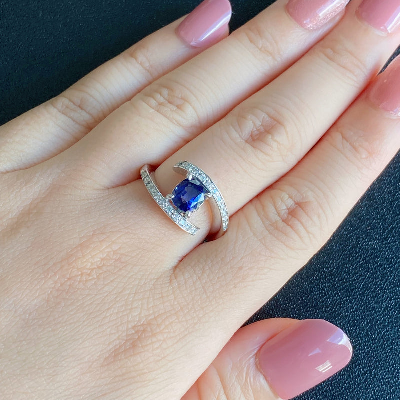 天然サファイア ダイヤモンド リング 1.53カラット 11号 天然サファイア 1.557ct 天然ダイヤモンド リング – Mico宝飾店