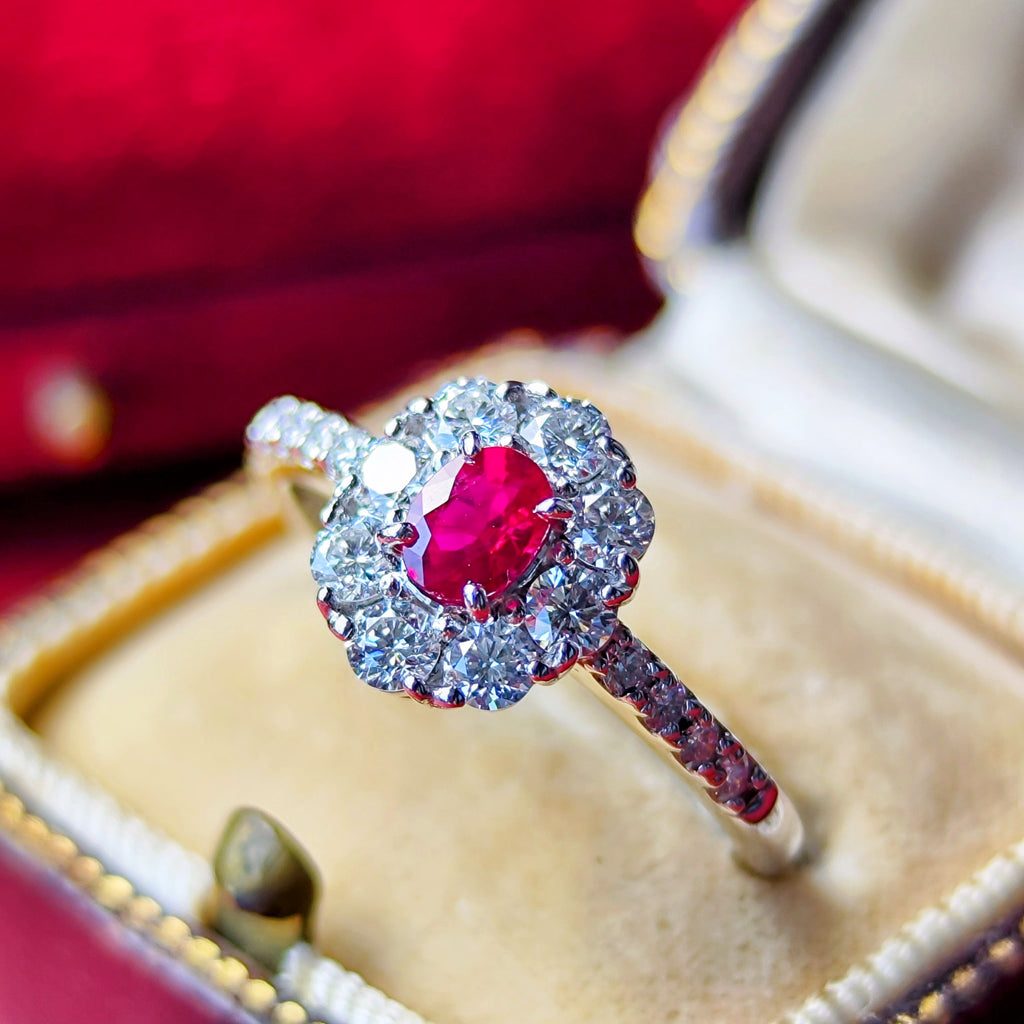 【ビルマ産ルビー】天然ルビー 0.310ct 天然ダイヤモンド リング