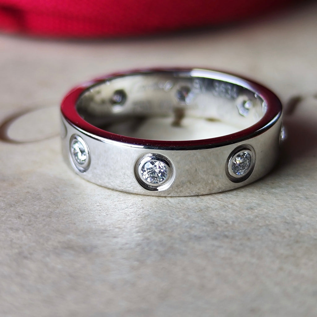 Cartier カルティエ ミニラブリング フルダイヤ 18金WG 45