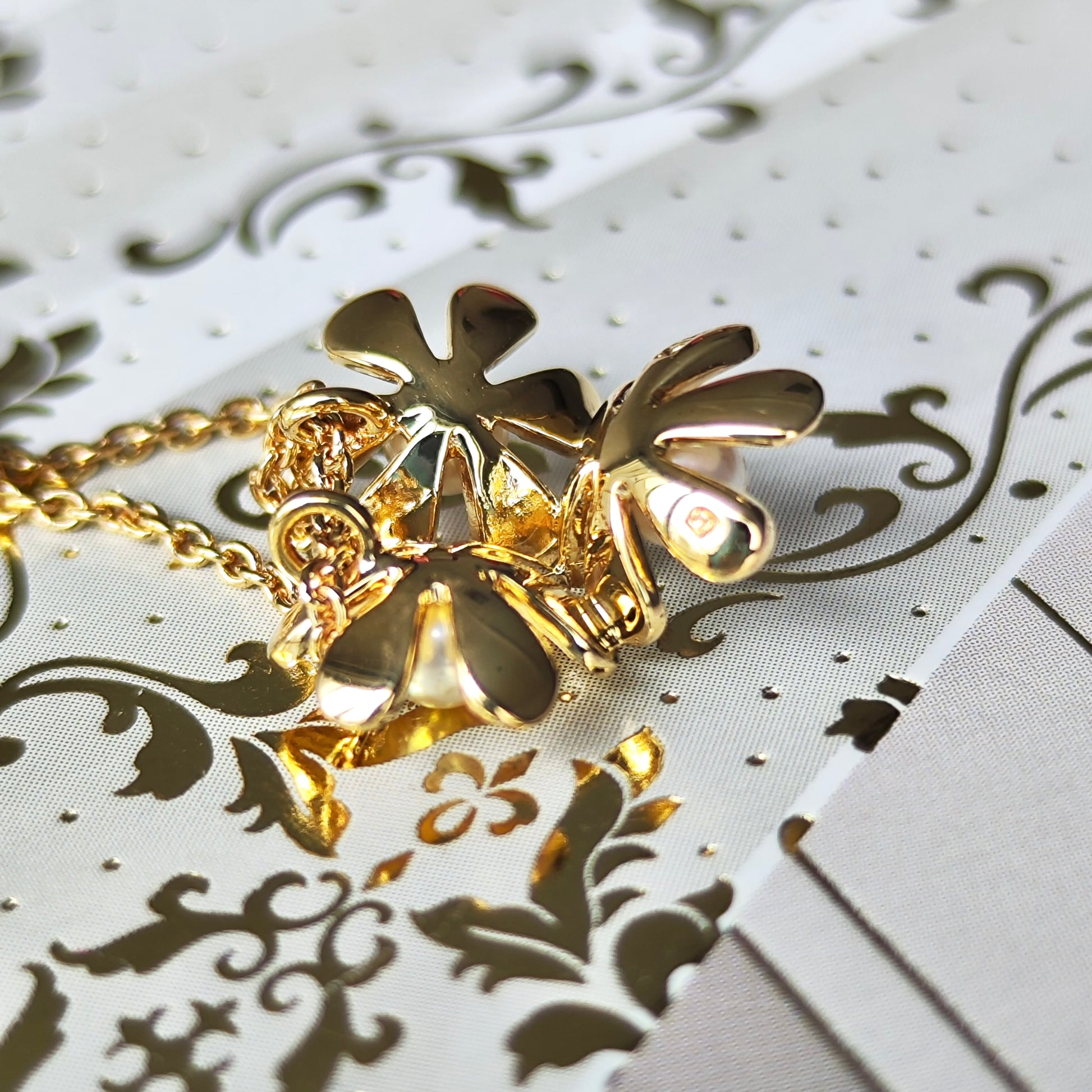 MIKIMOTO ミキモト フラワーモチーフ あこやベビーパール ネックレス