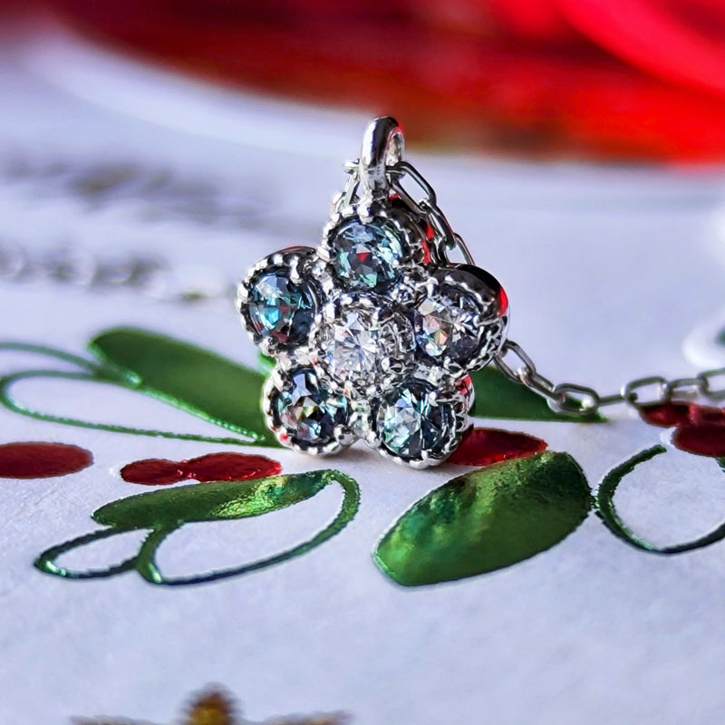 天然アレキサンドライト 天然ダイヤモンド ネックレス